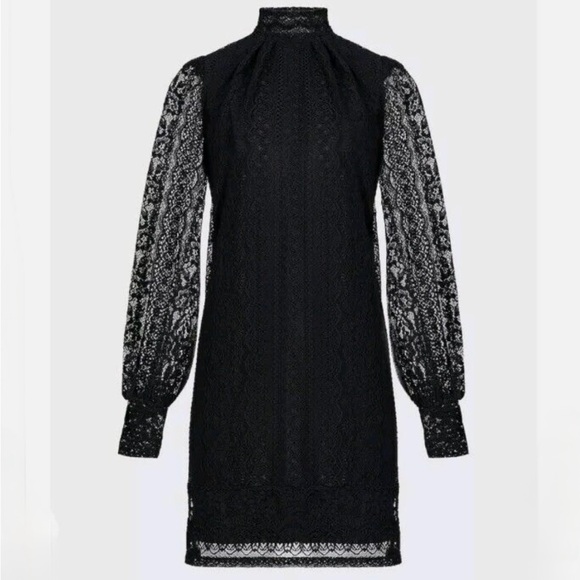 Express Dresses & Skirts - Express Elegant Black Lace Dress Mock Neck Size S